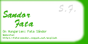 sandor fata business card